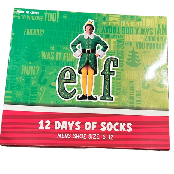 Christmas ELF Movie 12 Days Of Socks Advent Calender‎ Box - Picture 1 of 3